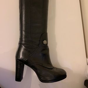 Marc Jacobs Black Leather Knee-Length Riding Boots